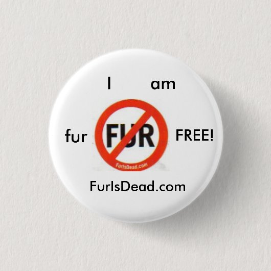 Badge Rond 2,50 Cm La fourrure libèrent le bouton (Devant)