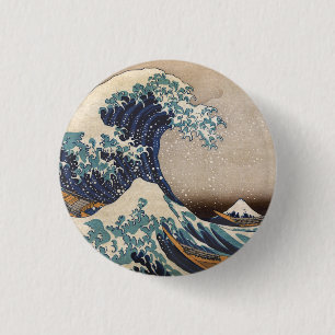 Badge Rond 2,50 Cm La Grande Vague au large de Kanagawa