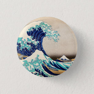 Badge Rond 2,50 Cm La Grande vague de l'art japonais Vintage Kanagawa