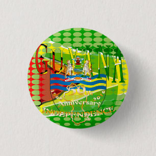 Badge Rond 2,50 Cm La Guyane, cinquantième ` heureux Lo de