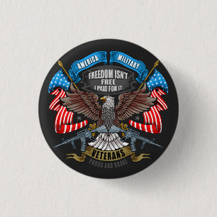 Badge Rond 2,50 Cm La liberté de la fête des vétérans n'est pas l