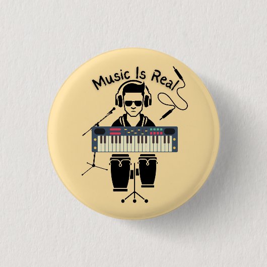 Badge Rond 2,50 Cm La musique est réelle (Devant)