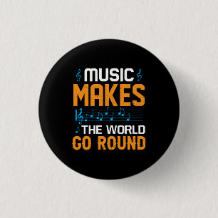 Badge Rond 2,50 Cm La musique fait tourner le monde