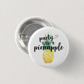 Badge Rond 2,50 Cm La partie aiment un bouton d'ananas (Devant & derrière)