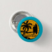 Badge Rond 2,50 Cm la plage (Devant & derrière)