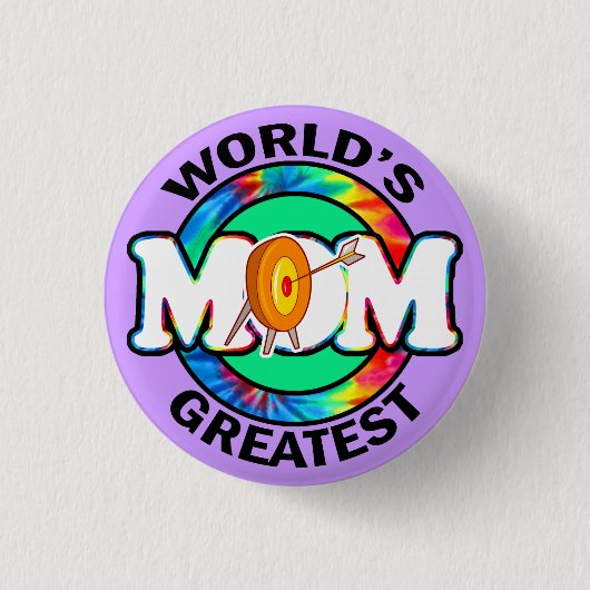 Badge Rond 2,50 Cm La plus grande maman du monde ; Tir à l'arc (Devant)