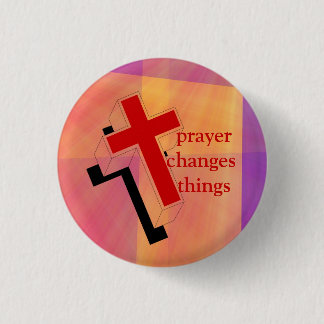 Badge Rond 2,50 Cm la prière change les choses sur le vitrail