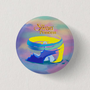 Badge Rond 2,50 Cm La princesse Odette de cygne comme bouton de cygne