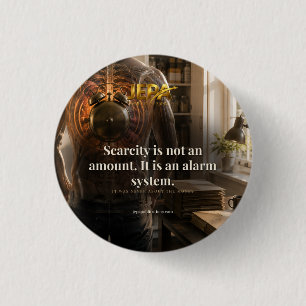 Badge Rond 2,50 Cm La rareté est un système d'alarme Citation de livr