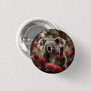Badge Rond 2,50 Cm "La retraite de Koala : nichée dans un arbre banks