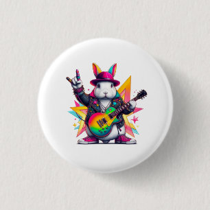 Badge Rond 2,50 Cm La rockstar du lapin