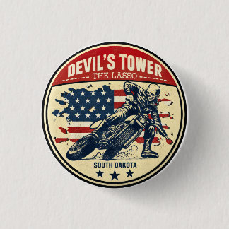 Badge Rond 2,50 Cm La route de Devil's Tower - le voyage à moto du la