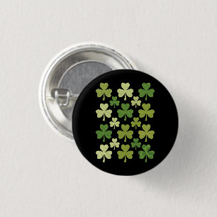 Badge Rond 2,50 Cm La Saint-Patrick Cœur Trèfle Chanceux Trèfle