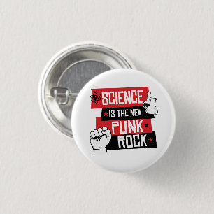 BADGE ROND 2,50 CM LA SCIENCE EST LE NOUVEAU PUNK ROCK