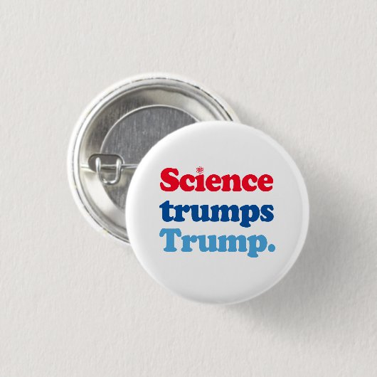 Badge Rond 2,50 Cm La science l'emporte sur Trump (Devant & derrière)