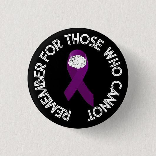 Badge Rond 2,50 Cm La sensibilisation à la maladie d'Alzheimer se sou (Devant)