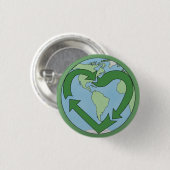 Badge Rond 2,50 Cm La terre d'amour, réutilisent (Devant & derrière)