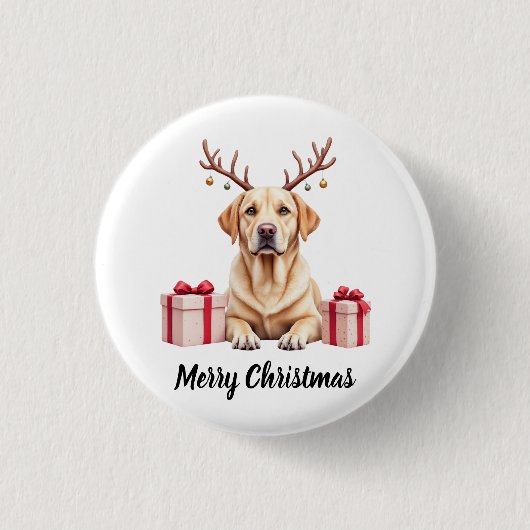 Badge Rond 2,50 Cm Labrador Reindeer (Devant)