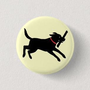 Badge Rond 2,50 Cm Labrador retriever noir courant le chien noir
