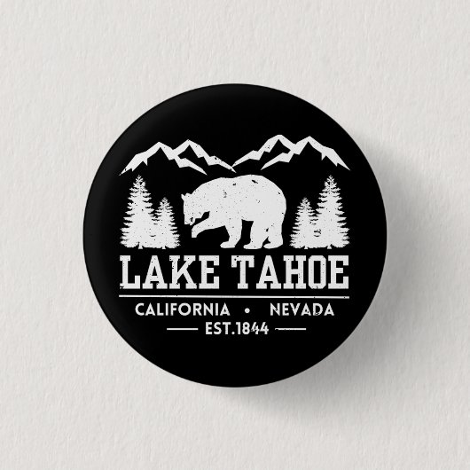 Badge Rond 2,50 Cm Lac Tahoe - Californie Grizzly Bear Mountains (Devant)