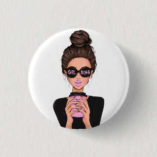 Badge Rond 2,50 Cm Lady Boss Life, Boss Babe Woman, Girl Boss T-Shirt