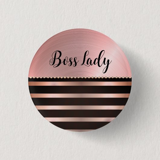 Badge Rond 2,50 Cm Lady Boss Rose Épais (Devant)