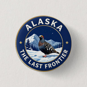 Badge Rond 2,50 Cm ❄️ Lagopède d'Alaska de la Frontière