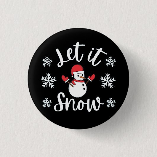 Badge Rond 2,50 Cm Laisser neiger Noël hiver (Devant)
