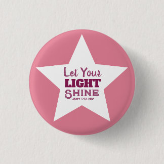 Badge Rond 2,50 Cm Laissez Votre Lumière Briller Verset Biblique Étoi