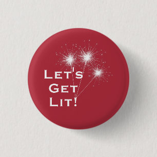 Badge Rond 2,50 Cm Laissons-nous ! Bouton 4 juillet avec Sparklers