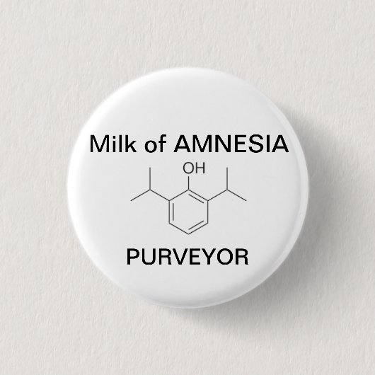Badge Rond 2,50 Cm Lait d'AMNÉSIE (Devant)