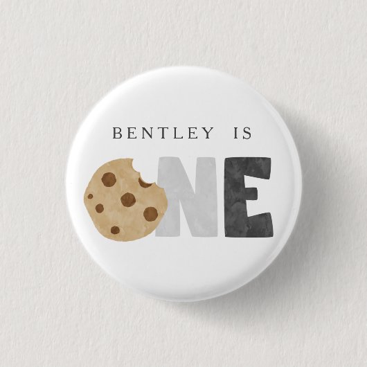 Badge Rond 2,50 Cm Lait et biscuits Premier anniversaire (Devant)