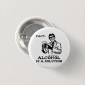 Badge Rond 2,50 Cm L'alcool est une solution en chimie rétro (Devant & derrière)