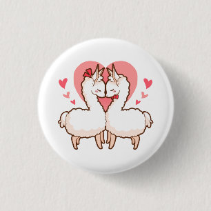 Badge Rond 2,50 Cm Lamas d'amour
