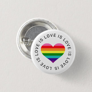 Badge Rond 2,50 Cm L'amour est l'amour Rainbow Heart Gay pride