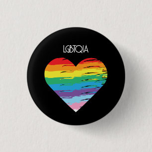 Badge Rond 2,50 Cm L'amour LGBTQIA est l'amour, Pride Coeur arc-en-ci
