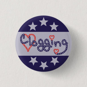 Badge Rond 2,50 Cm L'amour obstruant tient le premier rôle des coeur