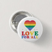 Badge Rond 2,50 Cm L'amour pour tous LGBTQ Rainbow Pride gay lesbienn (Devant & derrière)