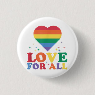 Badge Rond 2,50 Cm L'amour pour tous LGBTQ Rainbow Pride gay lesbienn