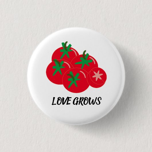 Badge Rond 2,50 Cm L'amour pousse les tomates rouges (Devant)