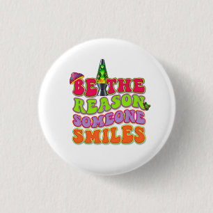 BADGE ROND 2,50 CM LAMPE À LAVE PSYCHÉDÉLIQUE POSITIVE HIPPIE CHAMPIG