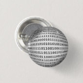 Badge Rond 2,50 Cm Langue de l'ordinateur du code binaire (Devant & derrière)