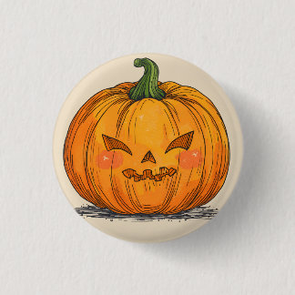 Badge Rond 2,50 Cm Lanterne Jack O' éffrayant