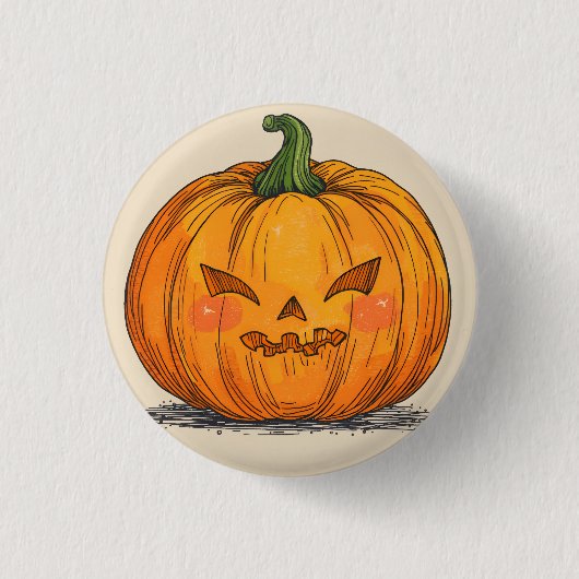 Badge Rond 2,50 Cm Lanterne Jack O' éffrayant (Devant)