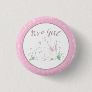 Badge Rond 2,50 Cm Lapin Baby shower lapin Animaux de bois