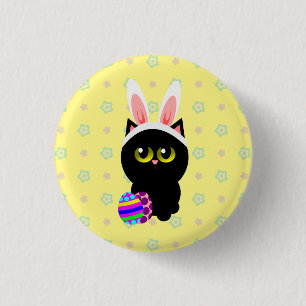 Badge Rond 2,50 Cm Lapin de Pâques Chat