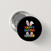 Badge Rond 2,50 Cm Lapin de Pâques heureux (Devant & derrière)