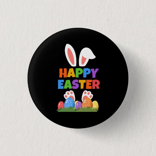 Badge Rond 2,50 Cm Lapin de Pâques heureux (Devant)
