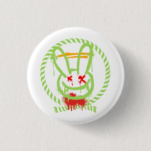 Badge Rond 2,50 Cm lapin effrayant (Devant)