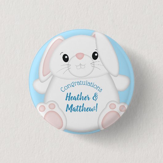 Badge Rond 2,50 Cm Lapin Lapin Baby shower Woodland (Devant)